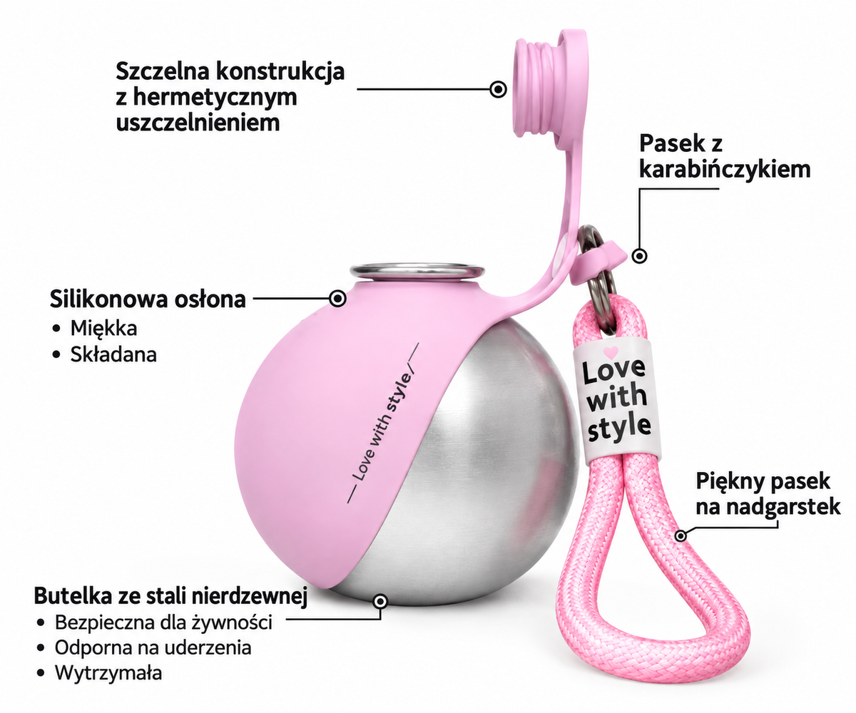Przenośna butelka na wodę dla psa 285 ml